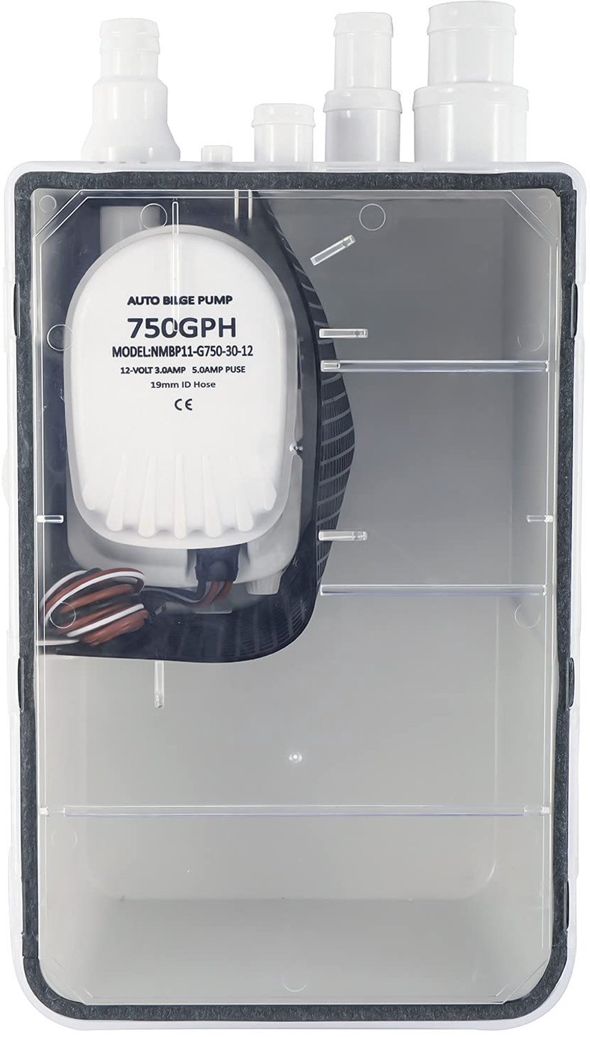 Boot Marin Douche Sump Pomp Afvoer Kit Systeem Douchepomp Systeem 12v 750 GPH Meervoudige Poort Inlaat — afbeelding 3