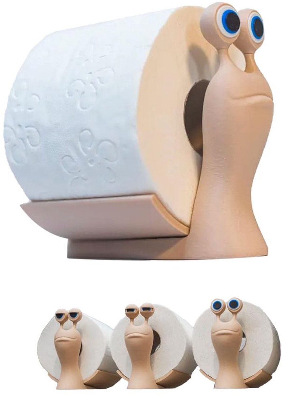 Toilethouder met 3D Print - Modern Ontwerp - Beige
