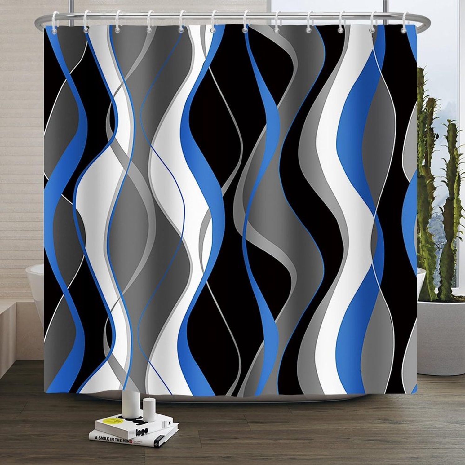 Abstracte Gestreepte Douchegordijn 180x200cm met Waterdichte Stof