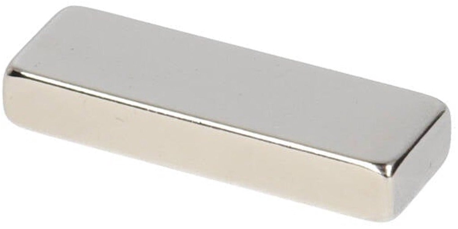 Neodymium Blokmagneet 30 x 10 x 5 mm N45 NiCuNi – 5 stuks
