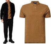 Ralph Lauren polo camel van piqué met oranje ponylogo voor heren - XL