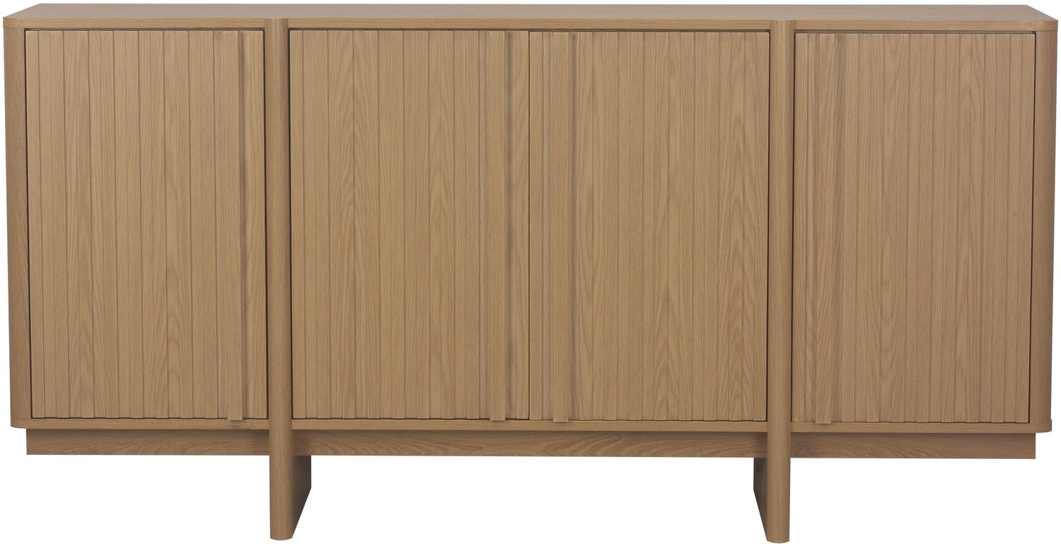 CaliCosy Dressoir 4 deuren met lamellenfronten eikdecor B160 cm - AUGUSTE Houtlook