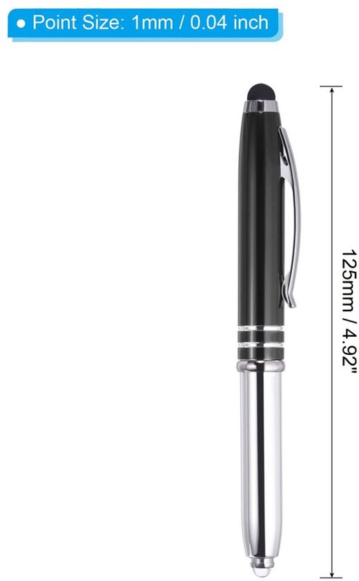 Balpen met stylus tip en LED-zaklamp - 5 Pack — afbeelding 5