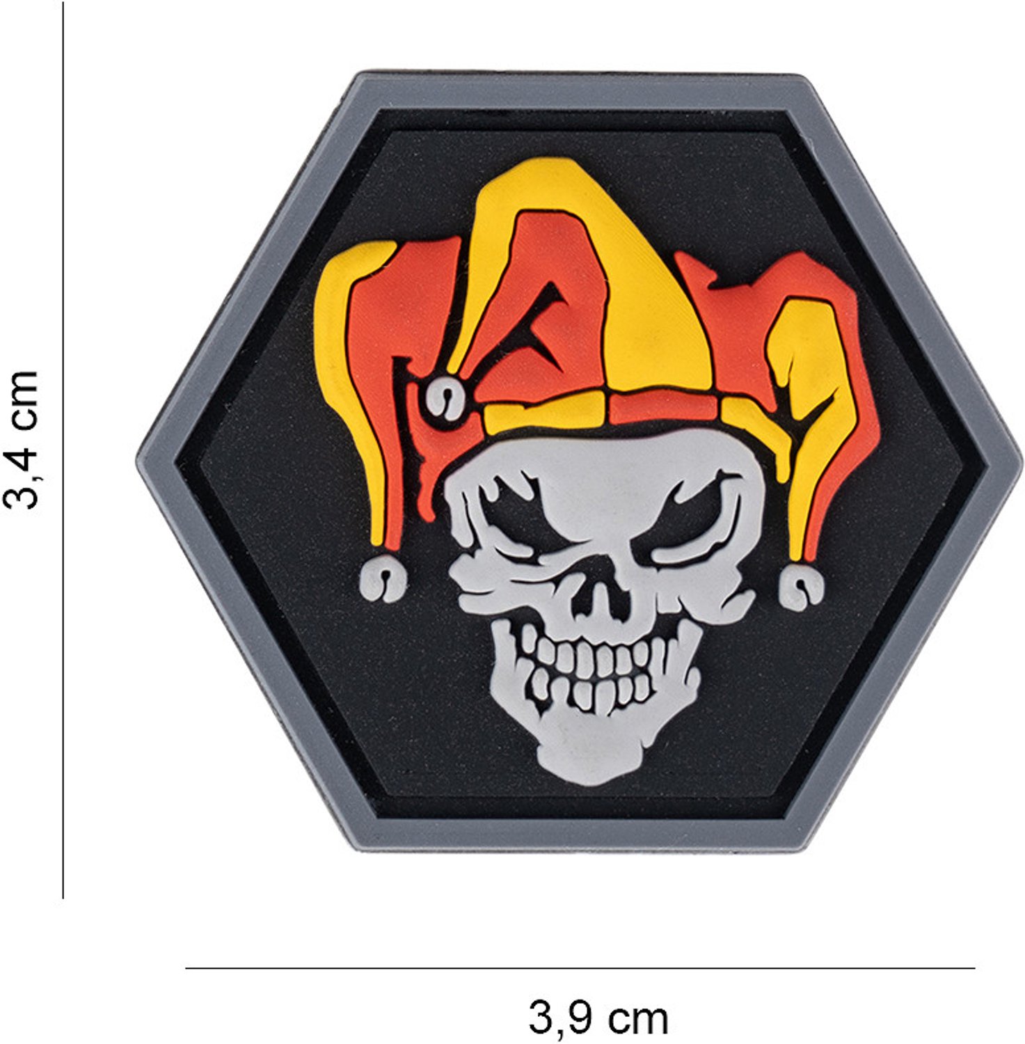 Embleem 3D PVC Hexagon skull joker #8055