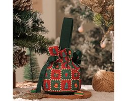 10 Stuks Kerst Traktatiezakjes van Jute - 20x10 cm - Appelvorm met Ronde Bodem - Cadeautjes - Feest en Kerstdecoratie - voor Snoep - Groen Kerstfiguur