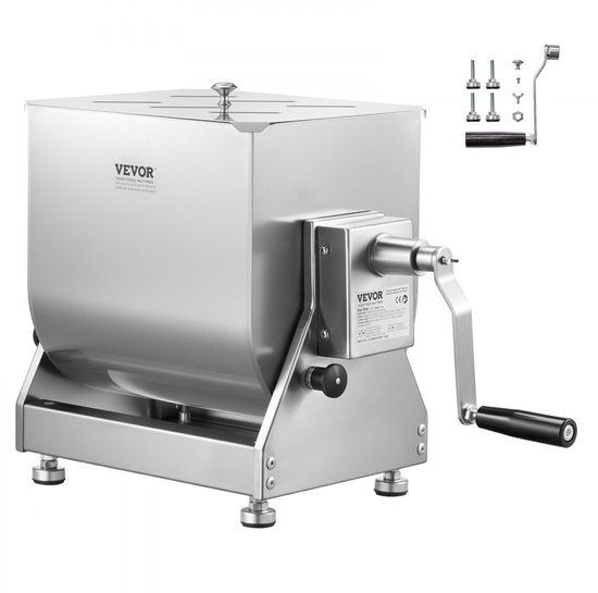 Handmatige Vleesmenger 20 L - Roestvrij Staal - 13,6 Kg Capaciteit - Kantelbak - Industriële Worstmenger — afbeelding 2