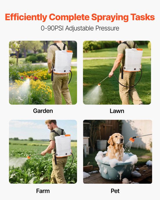 Rugzakspuit Elektrische Accu - 3.2 Gallon Inhoud - 18V Lithium Batterij - PE Materiaal - Tuin En Onkruidbestrijding — afbeelding 5