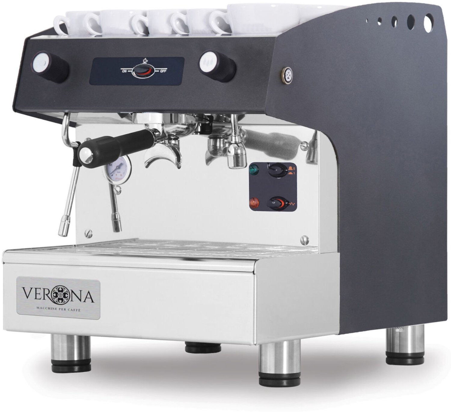 HENDI Koffiemachine Romeo Easy – 1-groep – semi-automatisch – 230V/1800W – 375x530x(H)485mm