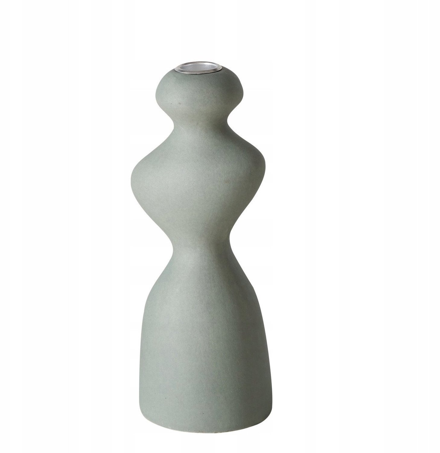 Boltze MORANA keramische kandelaar met onregelmatige vorm - 22 cm Groen