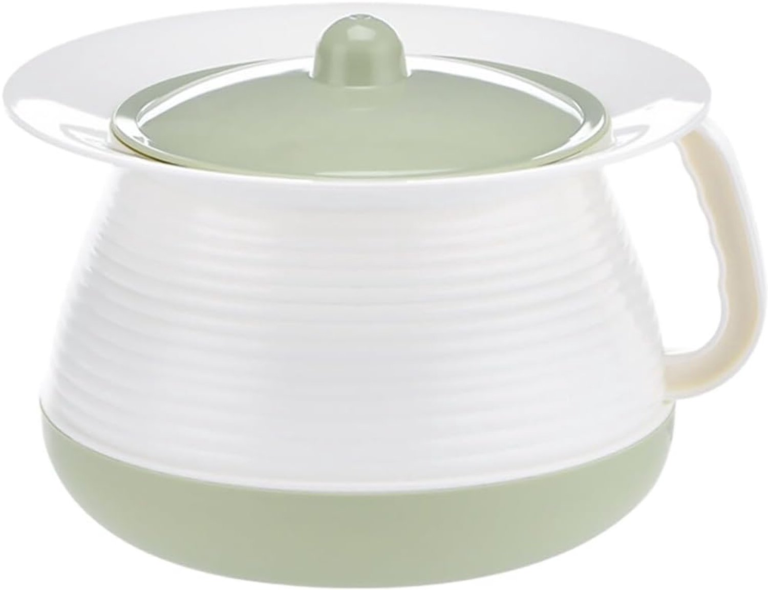 Draagbare plastic bedpan met deksel, 8,27 x 7,28 x 5,51 inch, geschikt voor kinderen en volwassenen, voor thuis, in het ziekenhuis en op reis.