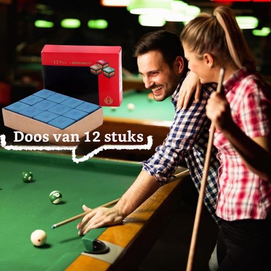Biljartkrijt 12 Stuks Blauw - Pool Keu Krijt - Gips - Fijn Punt - Duurzaam - Voor Beginners En Professionals — afbeelding 5