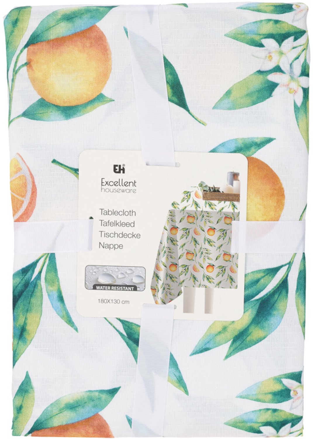EH Excellent Houseware - Polyester tafelkleed met patronen, 180 x 130 cm