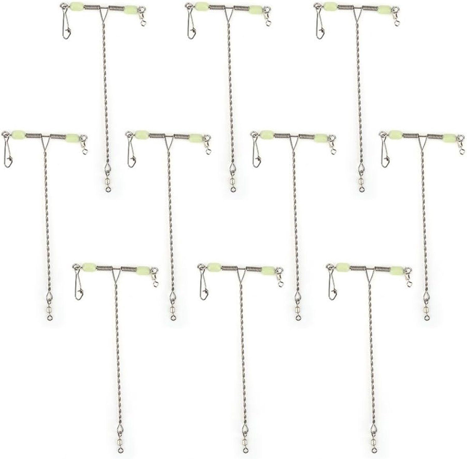 T-vorm vislijn draaibare connector - 10 stuks - anti-roest roestvrij staal - ideaal voor zeevissen - ServiceTopper