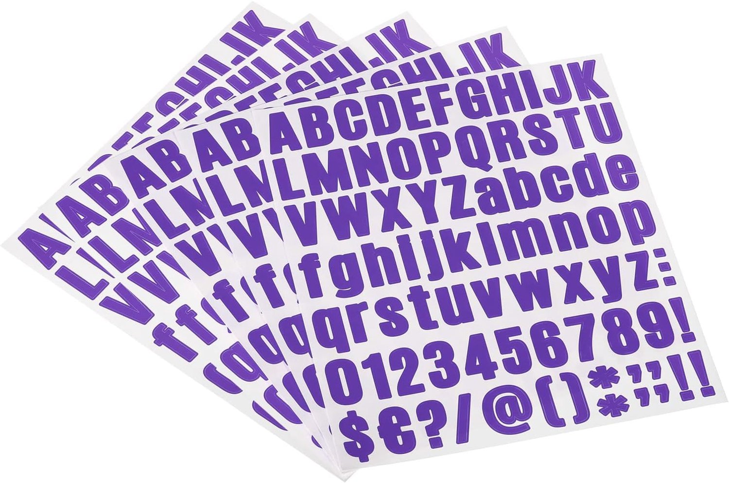 Vinyl letters en cijfers stickers kit - 81 stuks - paars - waterdicht - ideaal voor brievenbus en adressering - m-winkel