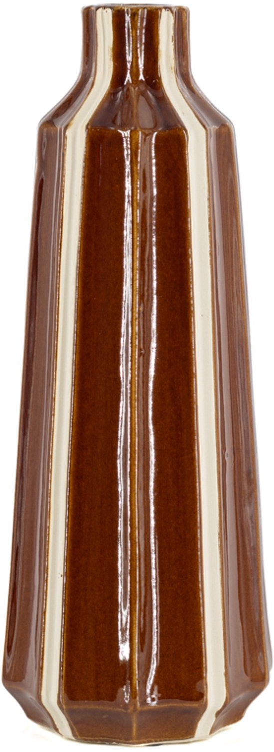 Aardewerk vaas Strea L bruin beige