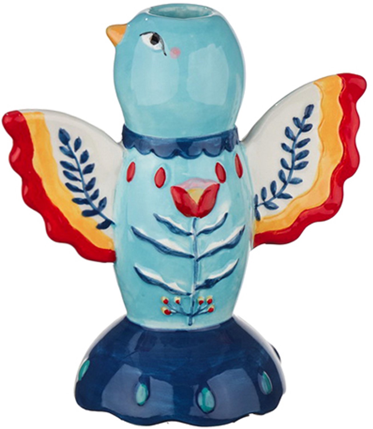 homebound by ky Aardewerk kaarsenstandaard indigo swallow Blauw