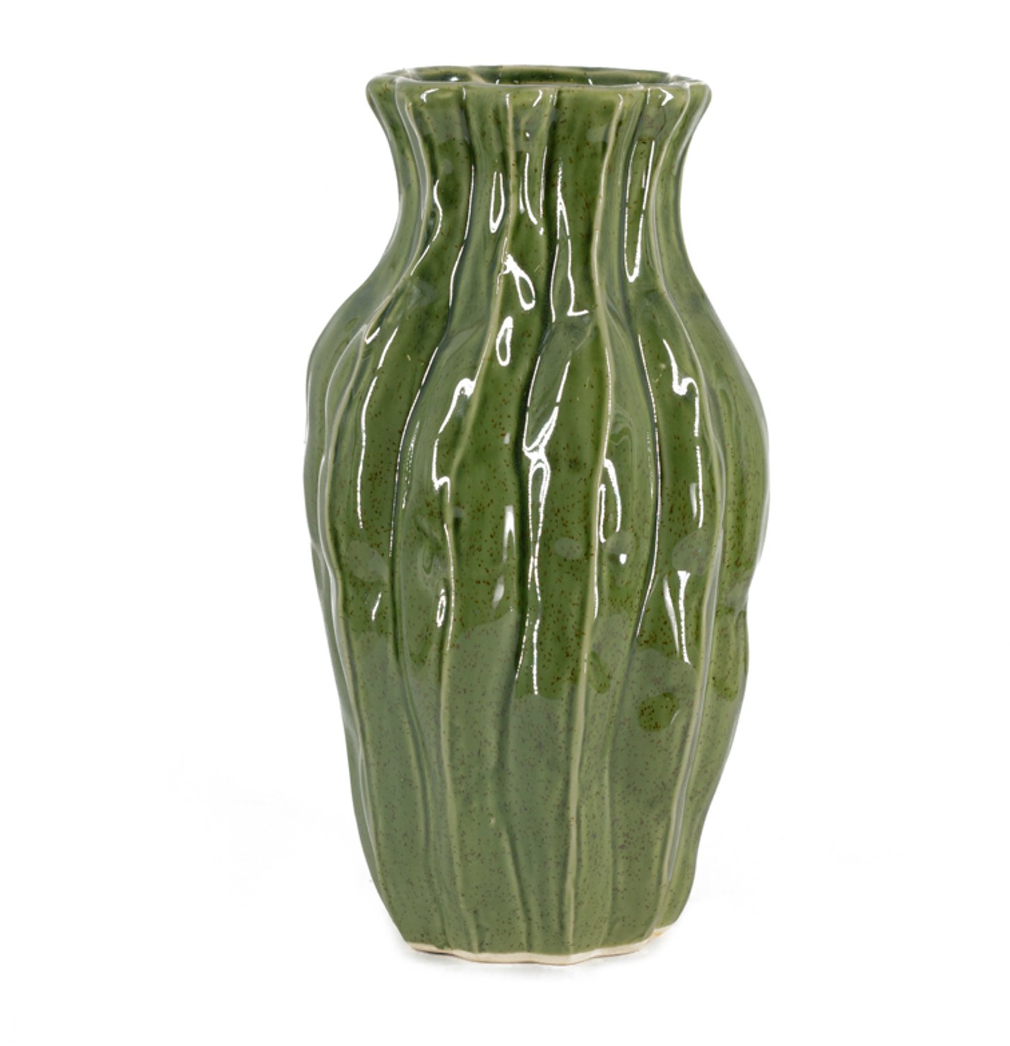 Aardewerk vaas Trunk S groen