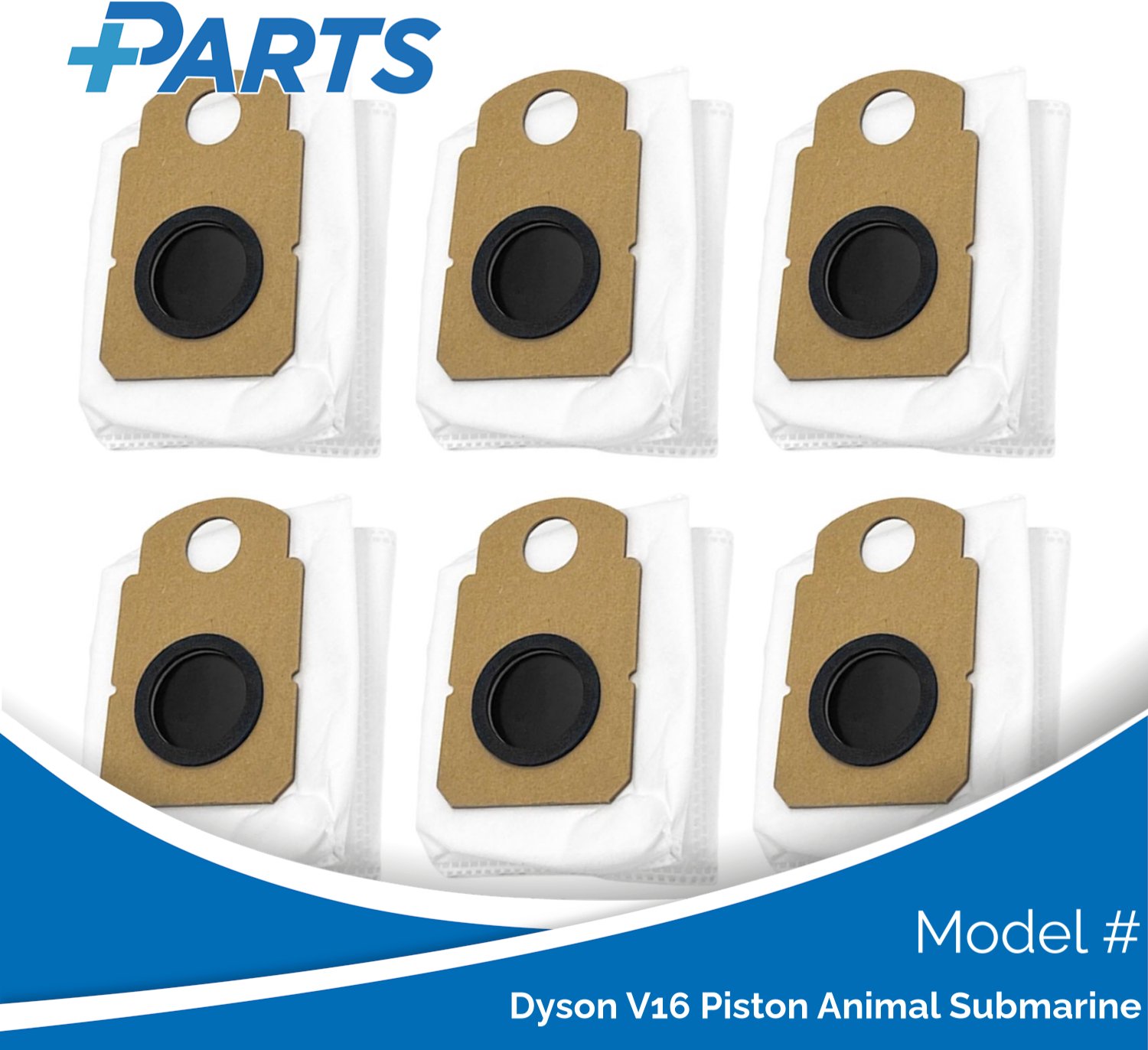 Plus.Parts Dyson V16 Piston Animal Submarine Stofzakken (6 Stuks, Plus.Parts® alternatief voor 975738-01) Overig