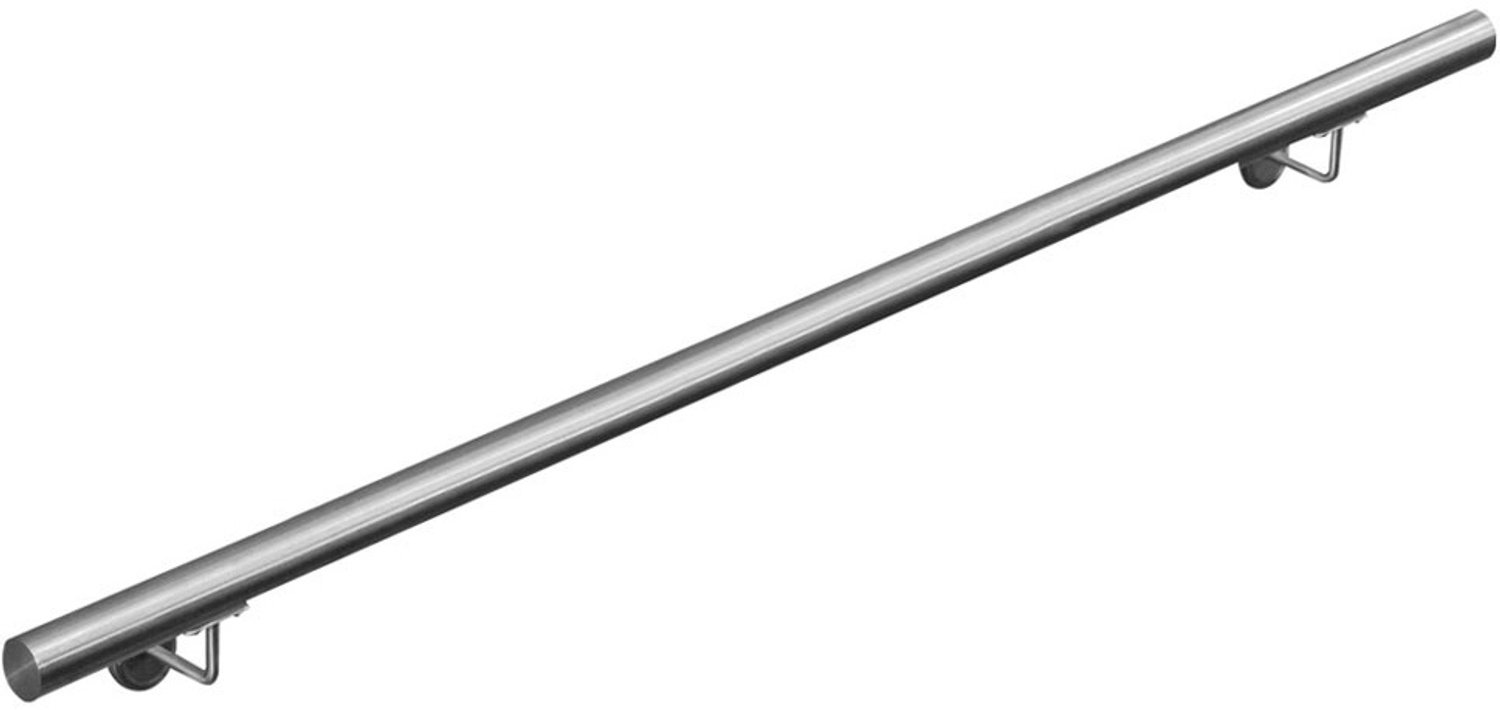 V2Aox RVS leuning / trapleuning, diameter: 4,2 cm, roest- en weerbestendig, inclusief bevestigingsmateriaal en steunen