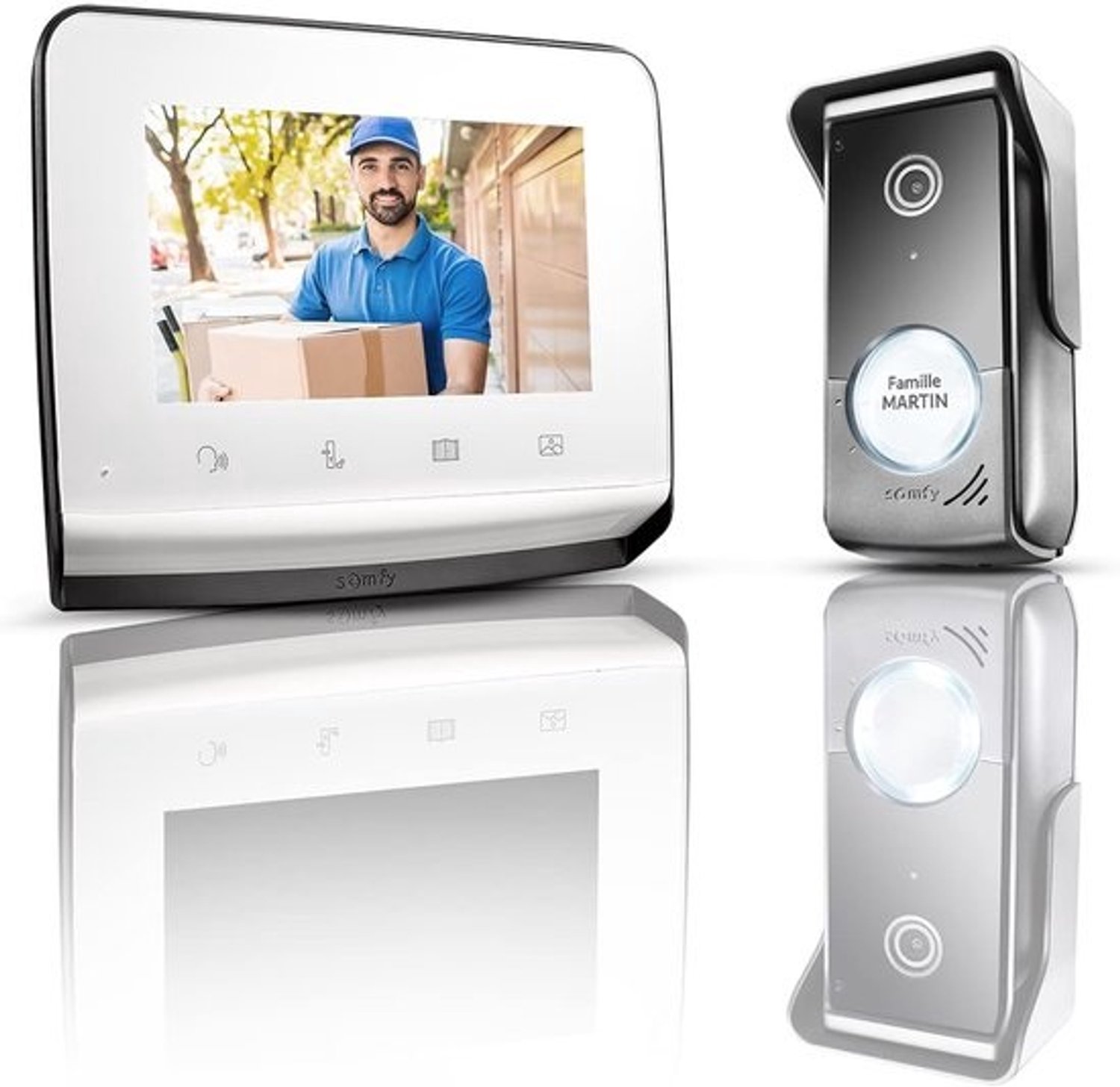 Video-intercomsysteem - Deurtelefoon met Beeld - Toegangscontrole voor Huis - Nachtzicht en Groothoek - 7 Inch Display - Grijs Wit