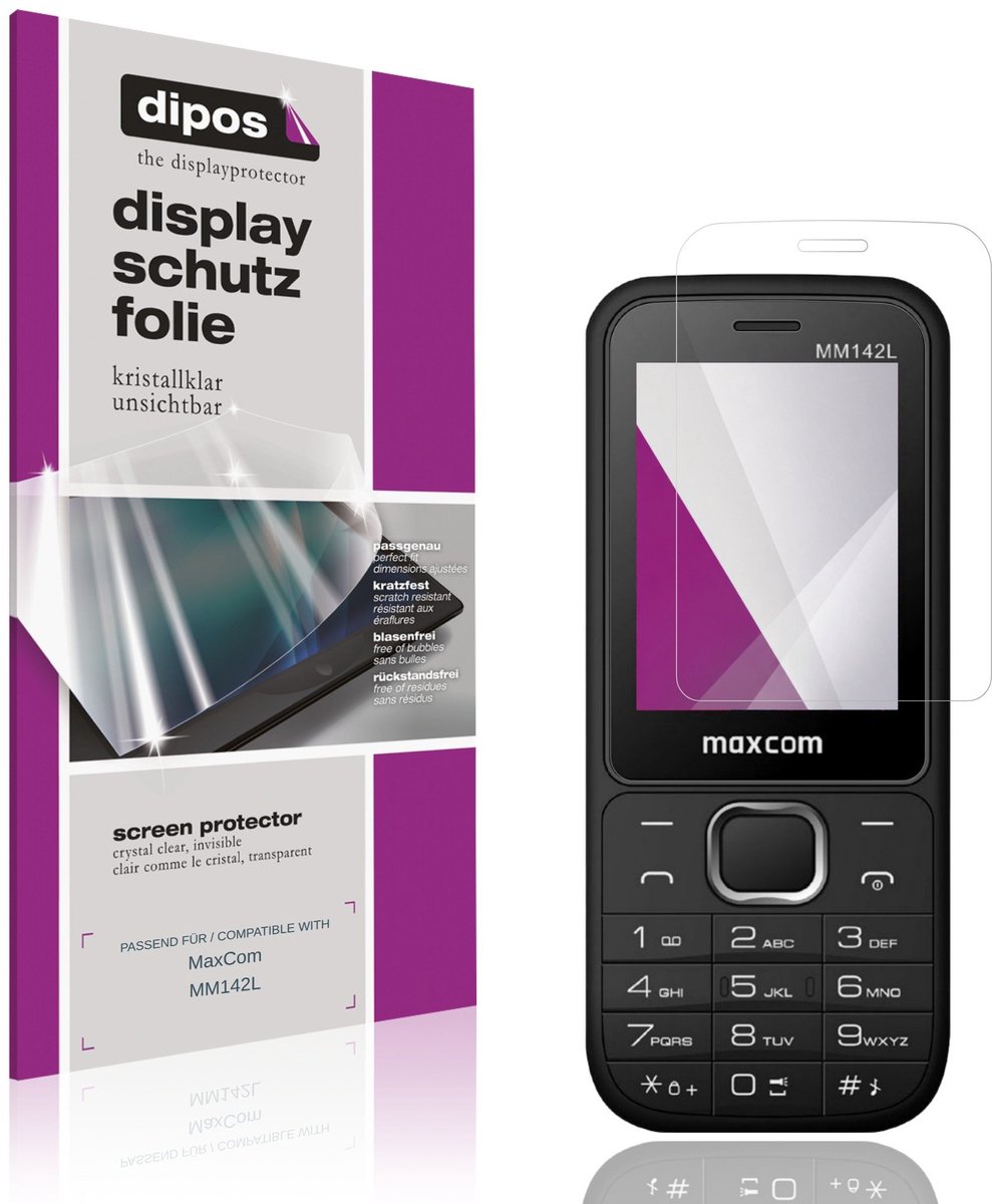 dipos – 4x Beschermfolie geschikt voor MaxCom MM142L | Krasbestendige & heldere Screenprotector Ultra-Thin