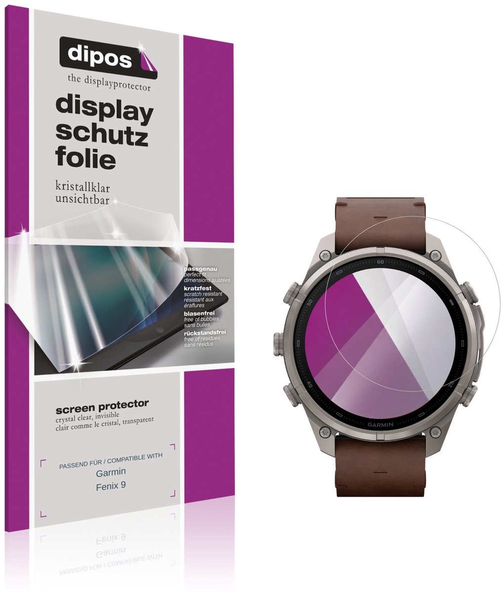 dipos – 6x Beschermfolie geschikt voor Garmin Fenix 9 | Krasbestendige & heldere Screenprotector Ultra-Thin