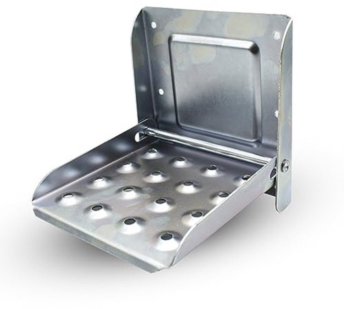 Inklapbare vrachtwagenopstap - Verzilverd staal - 2 stuks - Klapladder - Voor camper, caravan en aanhanger