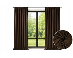 2x Luxe Bruine Velours Gordijnen 210x230cm - Zacht & Elegant