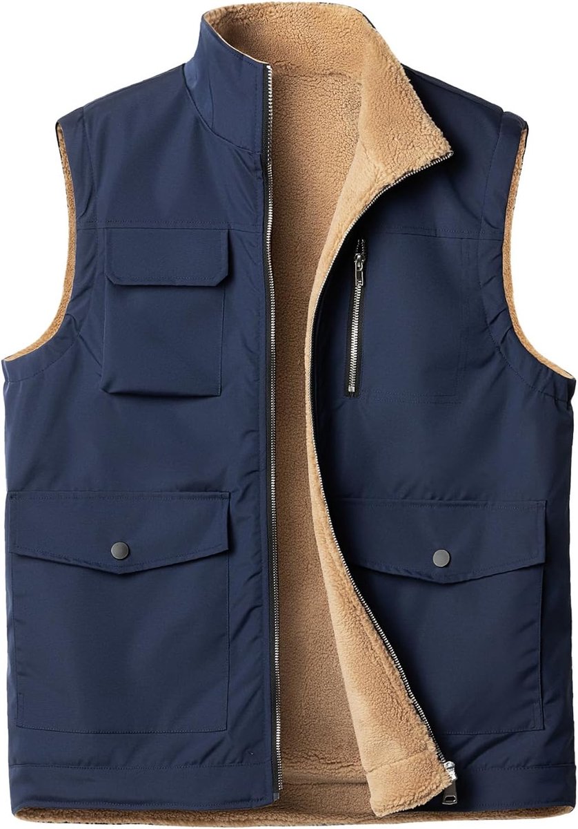 Bovenkleding bodywarmer fleece gevoerd vest winter bodywarmer mouwloos jack thermisch winddicht gilet met meerdere zakken