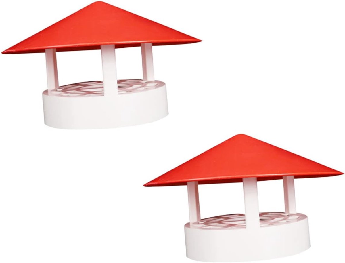 Pvc Regenhoed Ventilatiekanaal Schoorsteenkap En Set Van 2 Voor Schoorstenen Van 50-110 Mm