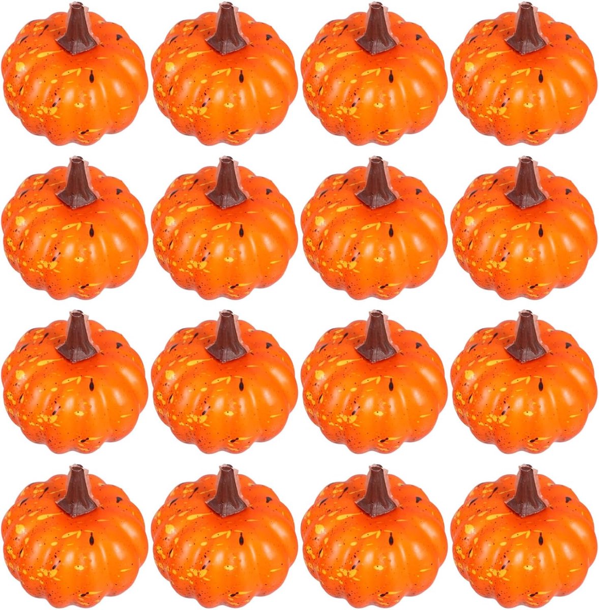 16 Stuks Kunstmatige Realistische Nep-Pompoenen: 60 Mm Mini-Schuimpompoen Levensechte Simulatie Van Oranje Herfstdecoratie Voor Halloween Thanksgiving Oogstfeest