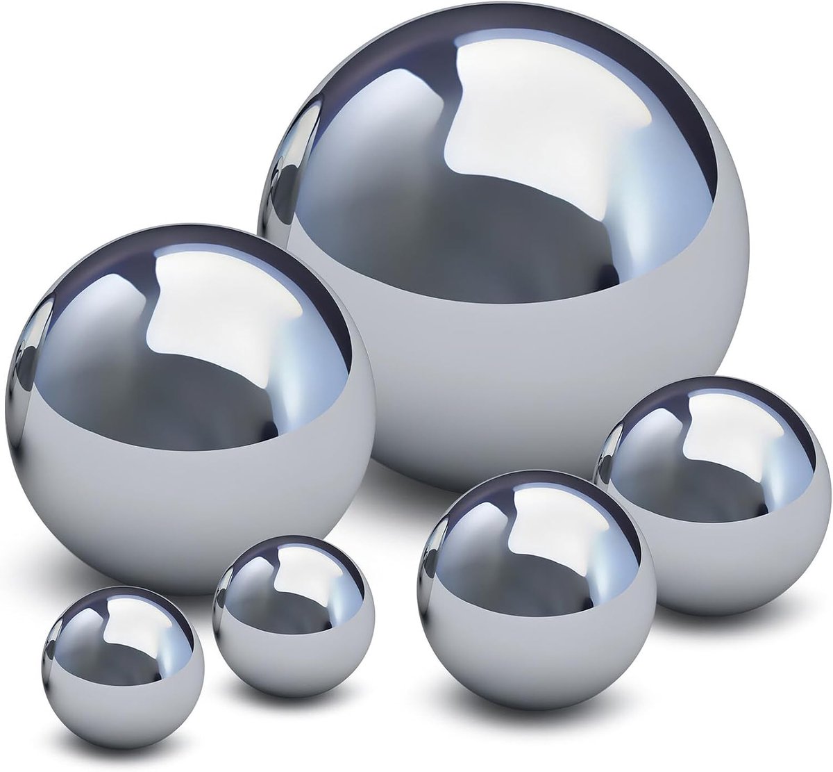 6stuks Roestvrijstalen Reflecterende Ballen Gepolijste Tuinbollen Voor Binnen Buiten Decoratie Inclusief Formaten Voor Tuin Focal Point Decor