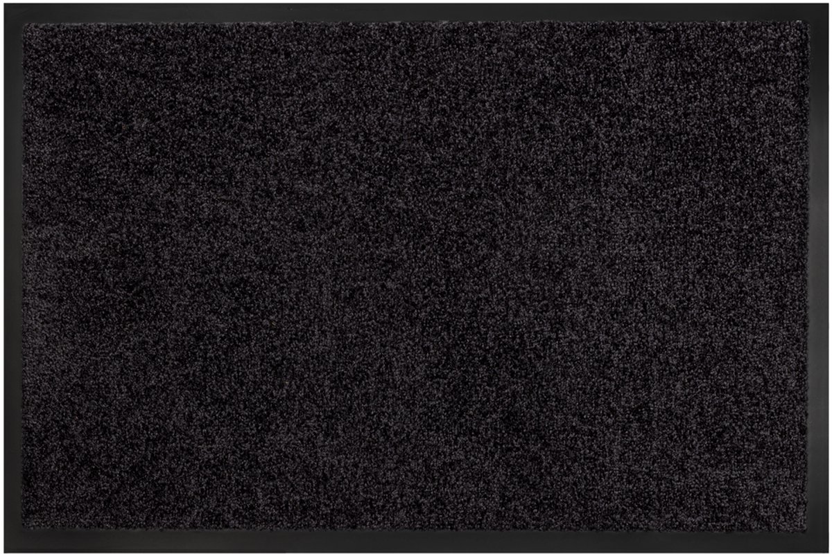 Hamat Twister Zwart 60 x 120 cm - Wasbare Schoonloopmat - Droogloopmat Binnen - Antislip - Polyamide