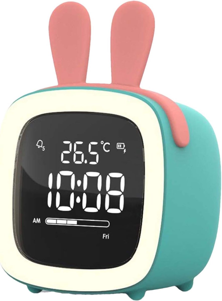 Kinderwekker - slaaptrainer voor kinderen - wekker voor jongens met led-cartoon - wekker - slaaptrainer - slaaptrainingshorloge voor kinderen - nachtlampje