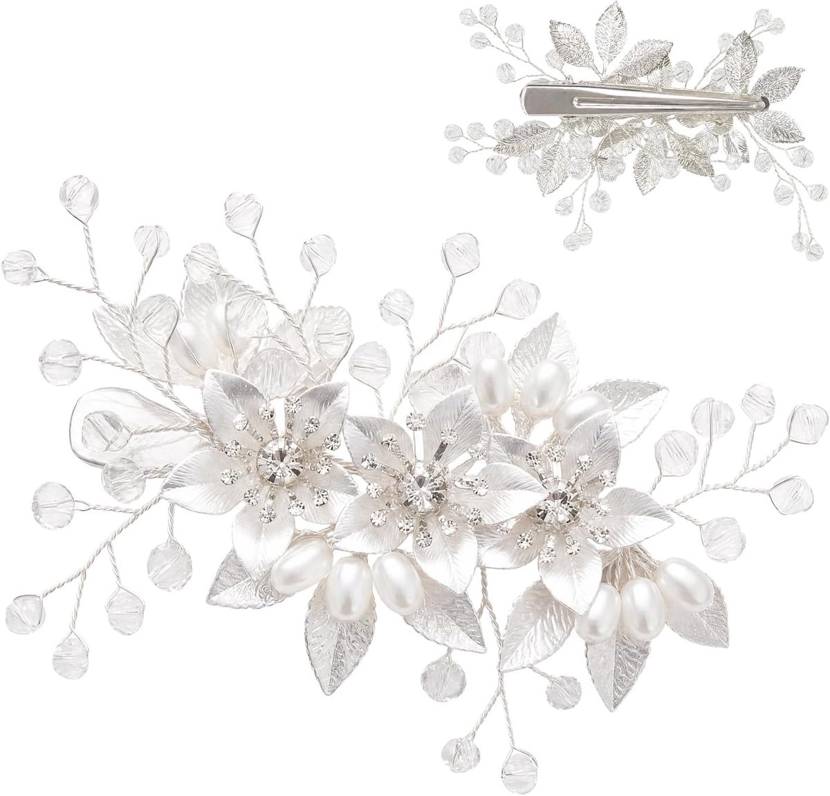 Trouw Haaraccessoires, Parel Kristal Bloem Blad Ontwerp