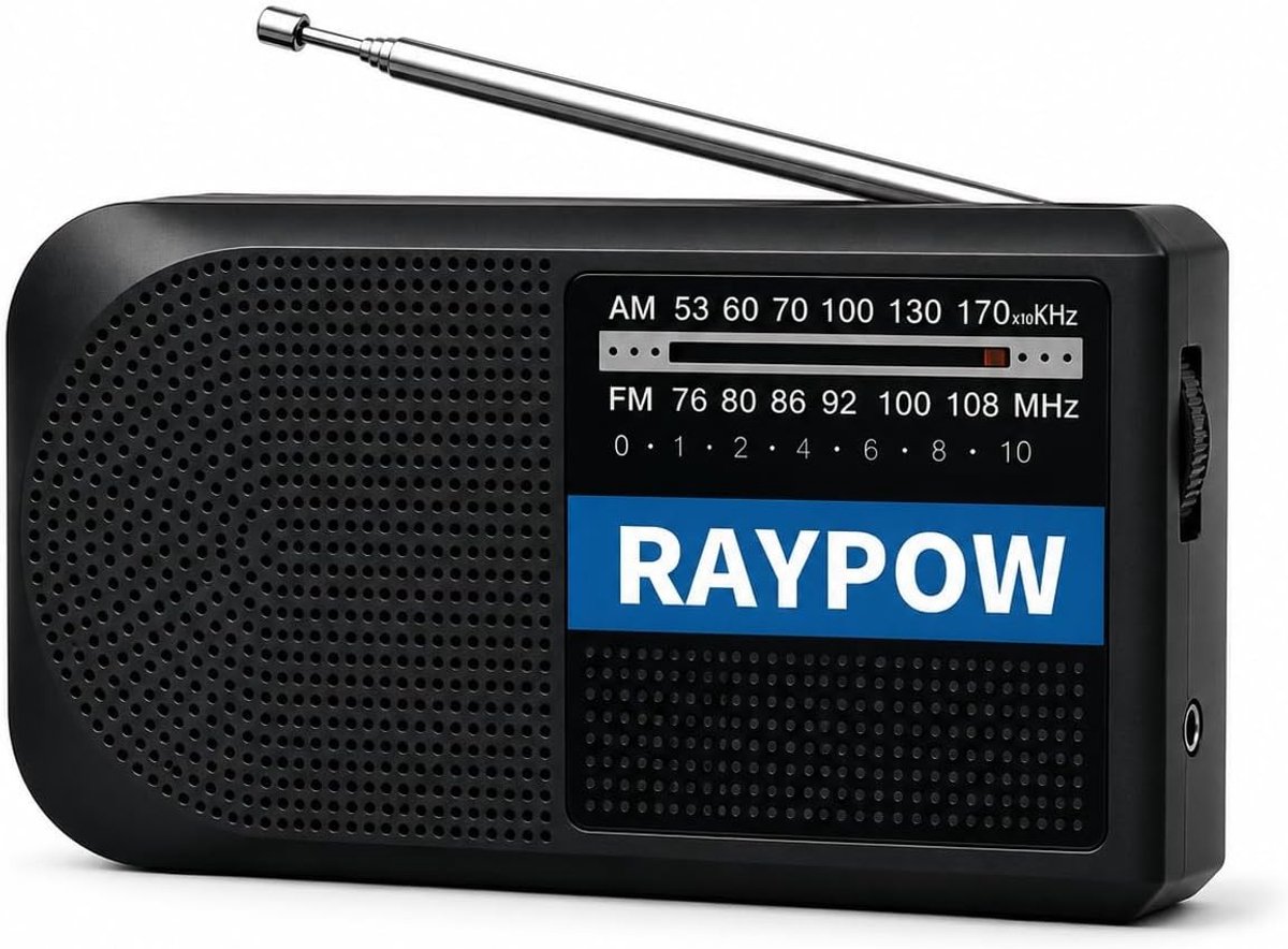 Draagbare Radio - Zwart - Compact - Met Sterke Luidspreker - Voor Binnen en Buiten