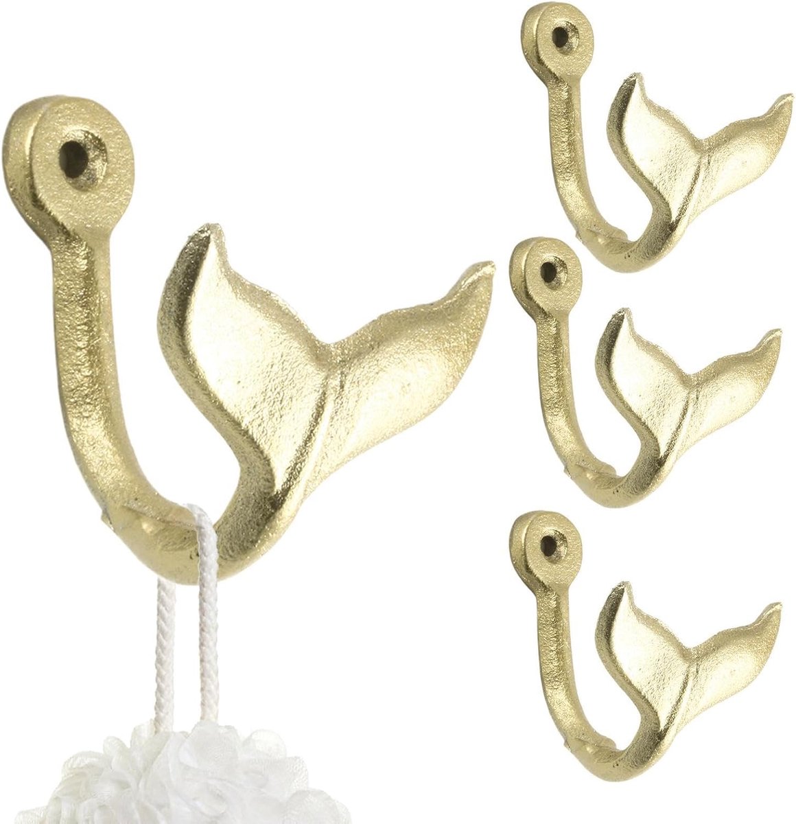 Haken 4 stuk metalen hanger met schroeven