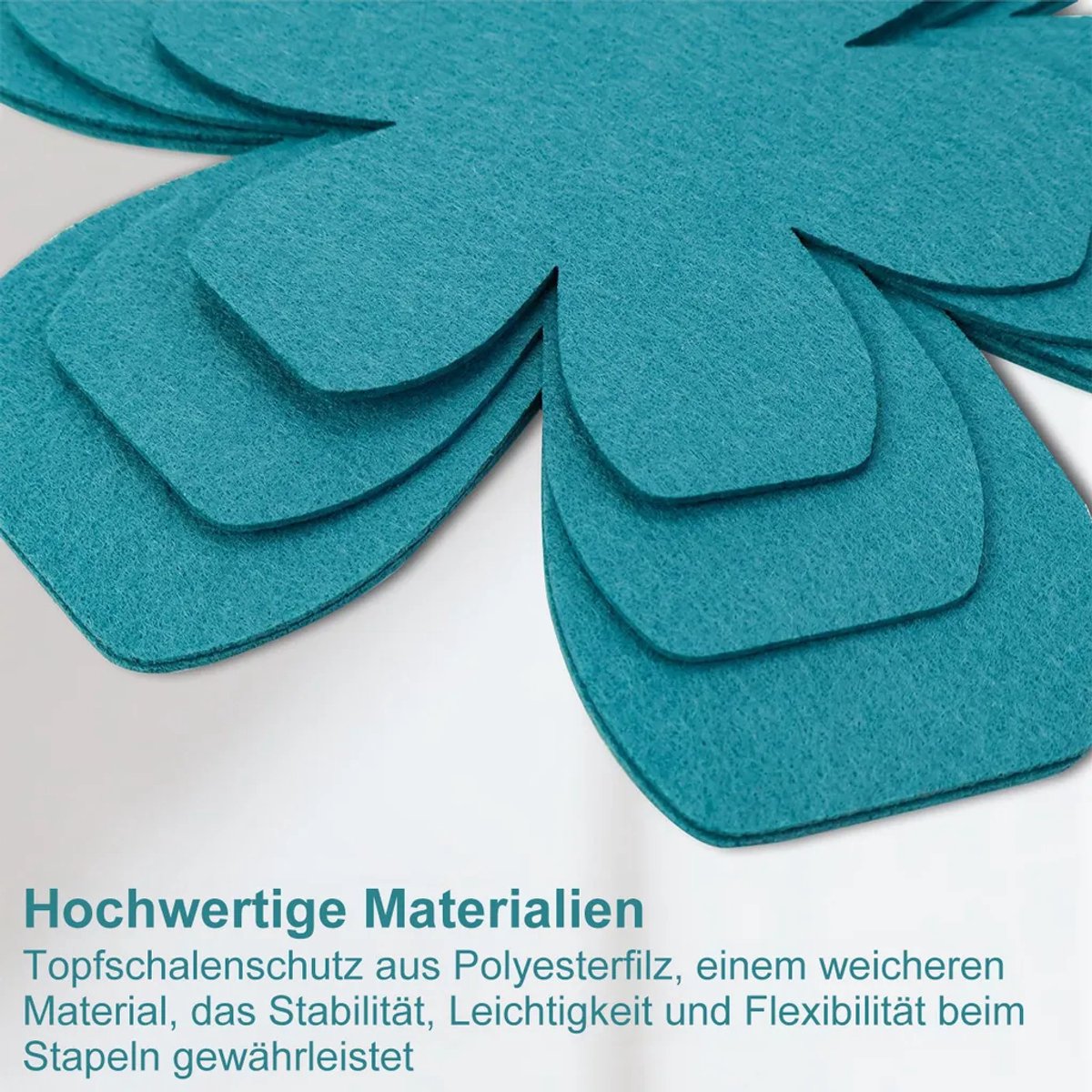 Een set van 3 warmte-isolerende matten/placemats, gemaakt van vilt, Geschikt voor warmte-isolerende eigenschappen, in de afGeschikt vooringen 15 cm (2 mm) + 20 cm (2 mm) + 25 cm (2 mm).