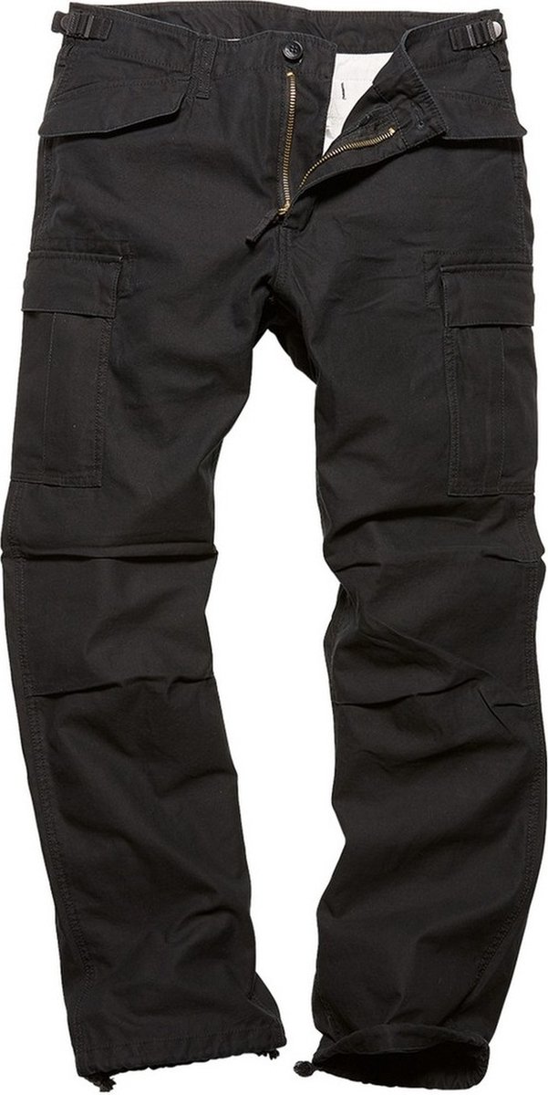 Vintage Industries Cargo-broek M65 Heavy Satin Pants Zwart