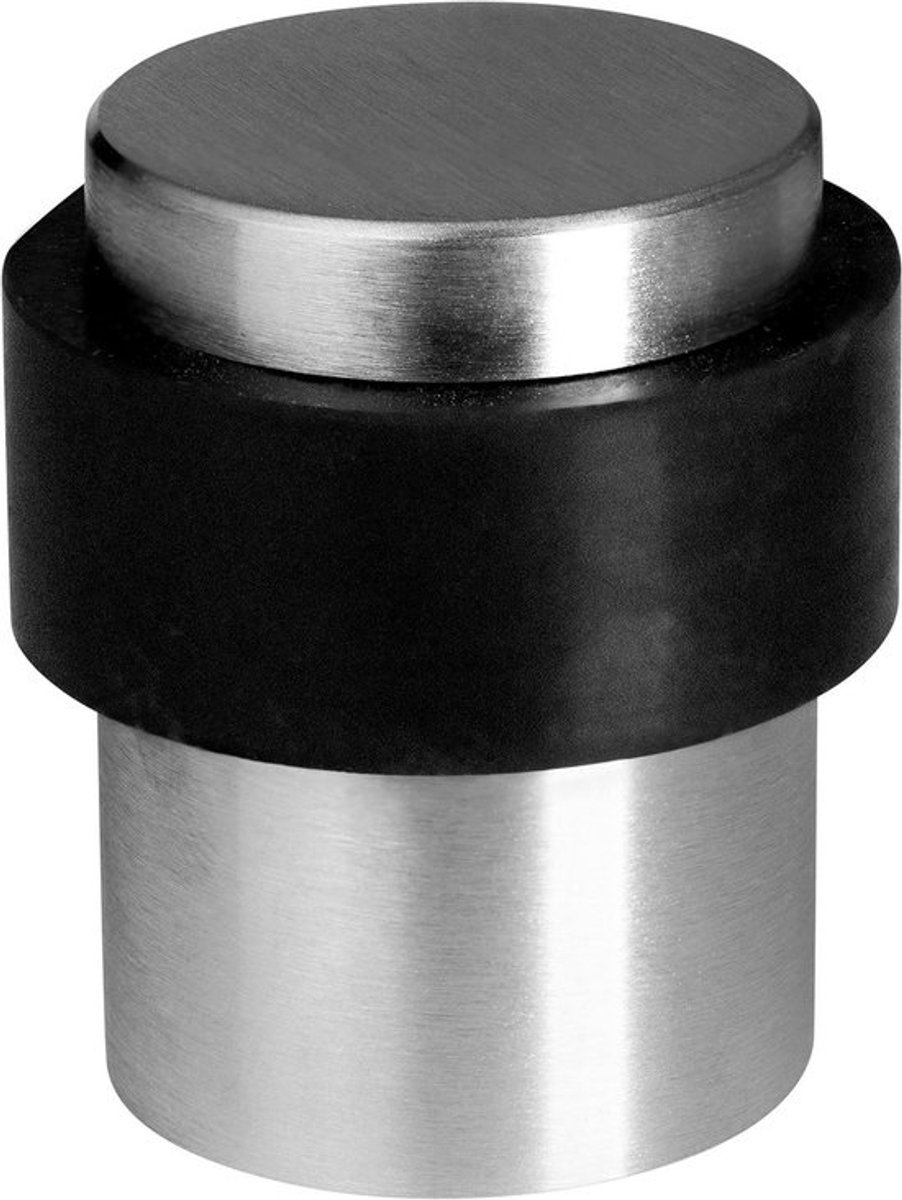 Deurstop binnen 41 mm in satijn roestvrij staal voor vloermontage