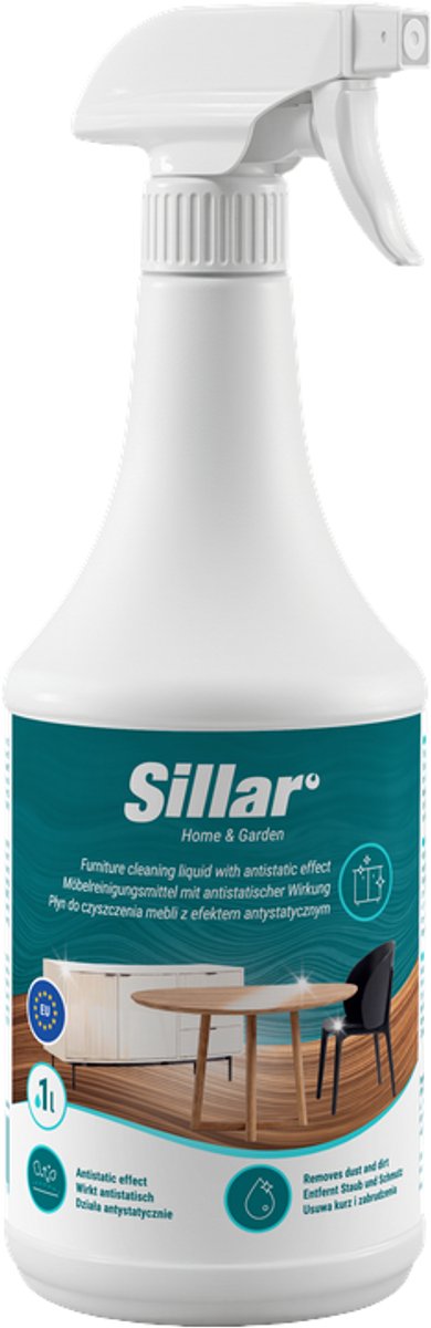 Sillar Meubelreiniger 1L - Antistatisch Effect - Meubelverzorging voor Houten Gelakte en Kunststof Meubels - 1stk