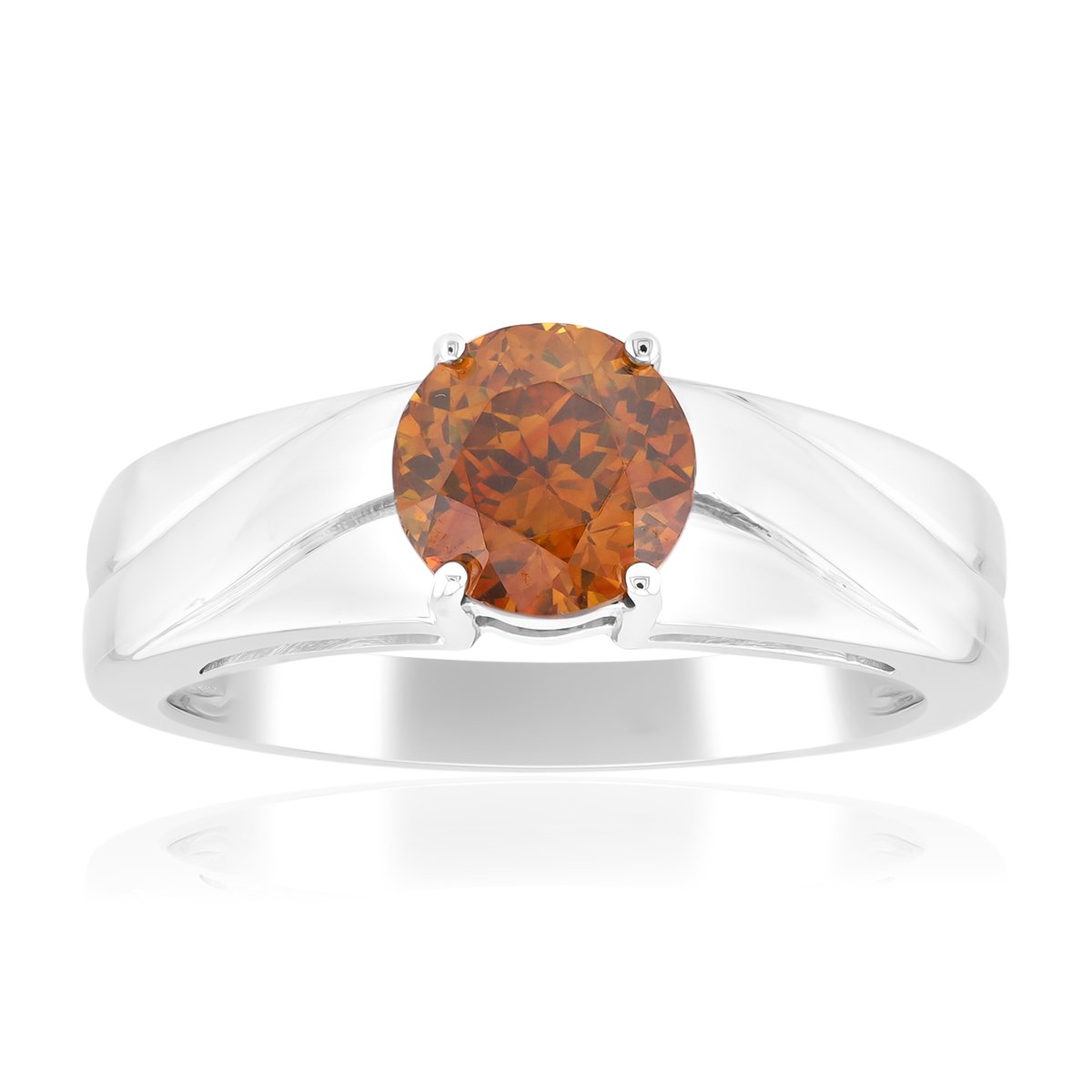 Cavill - Zilveren ring met 1,037 ct ronde geslepen Spaanse sfaleriet - 925 sterling zilver gerhodineerd - Elegante prong zetting - Zilveren sieraden