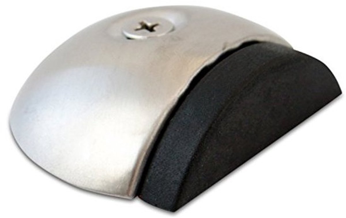 Vloerdeurstopper - roestvrij staal met rubber - Eenvoudige montage - bescherming voor deur en muur - 5,6 cm x 1,7 cm