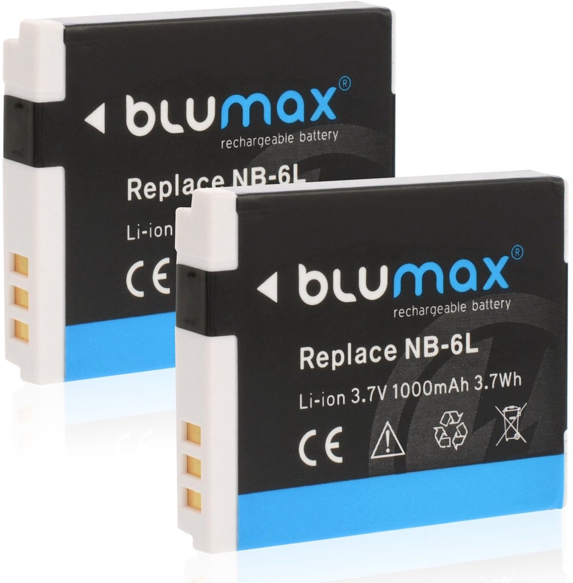 2X Batterij voor Canon NB-6L 1000mAh