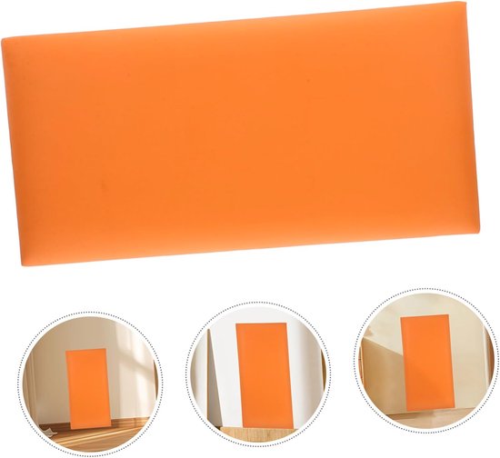 Peel and Stick Wandpaneel Voor Jongen Meisje Anti-collision Wandbekleding Met Gevoerde Hoofdbord Veiligheidsbescherming Voor Kinderkamer Speelkamer Kleuterklas Oranje — afbeelding 2