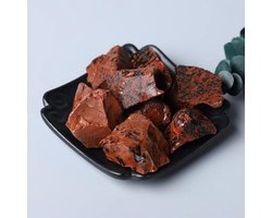 Meditatie huis natuurlijk kristal kwarts monster tijgeroog steen, natuurlijke fluoriet, onregelmatige vorm, ruwe steen, grote korrel ongepolijste collectie (kleur: rode obsidiaan, maat: 200g)