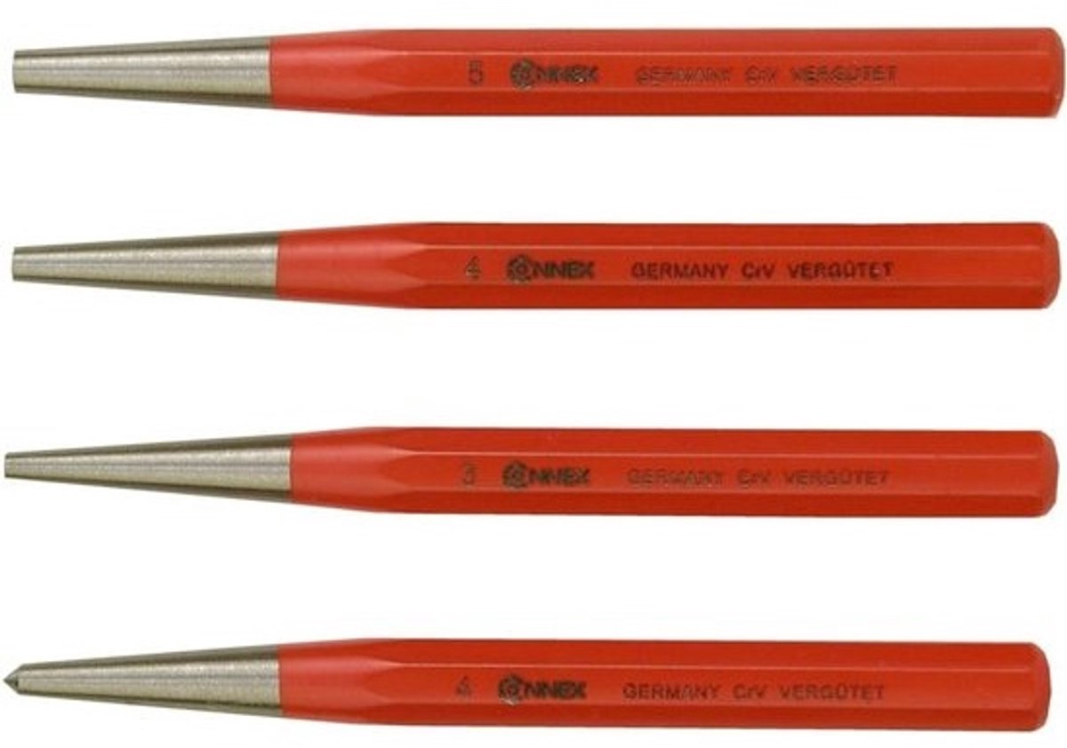 4-delige doorslagset - Chroom-vanadium - Voor handgereedschap