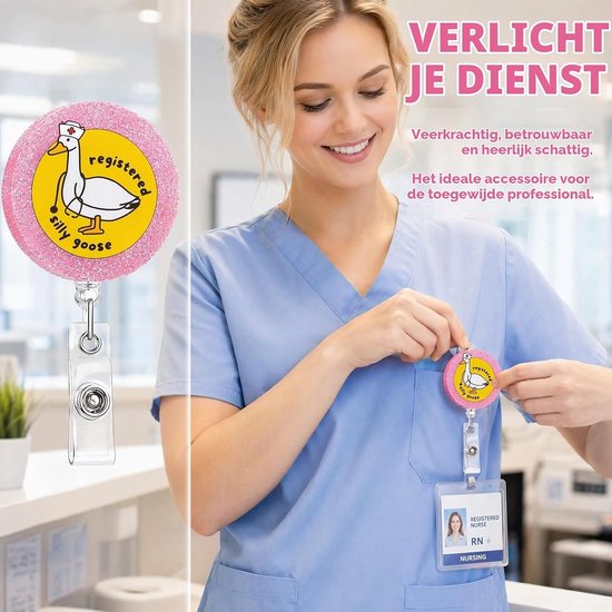 Schattige badge reels voor verpleegkundigen - 8 stuks, perfect als cadeau voor zorgprofessionals, met kleurrijke ontwerpen en praktische functionaliteit — afbeelding 4