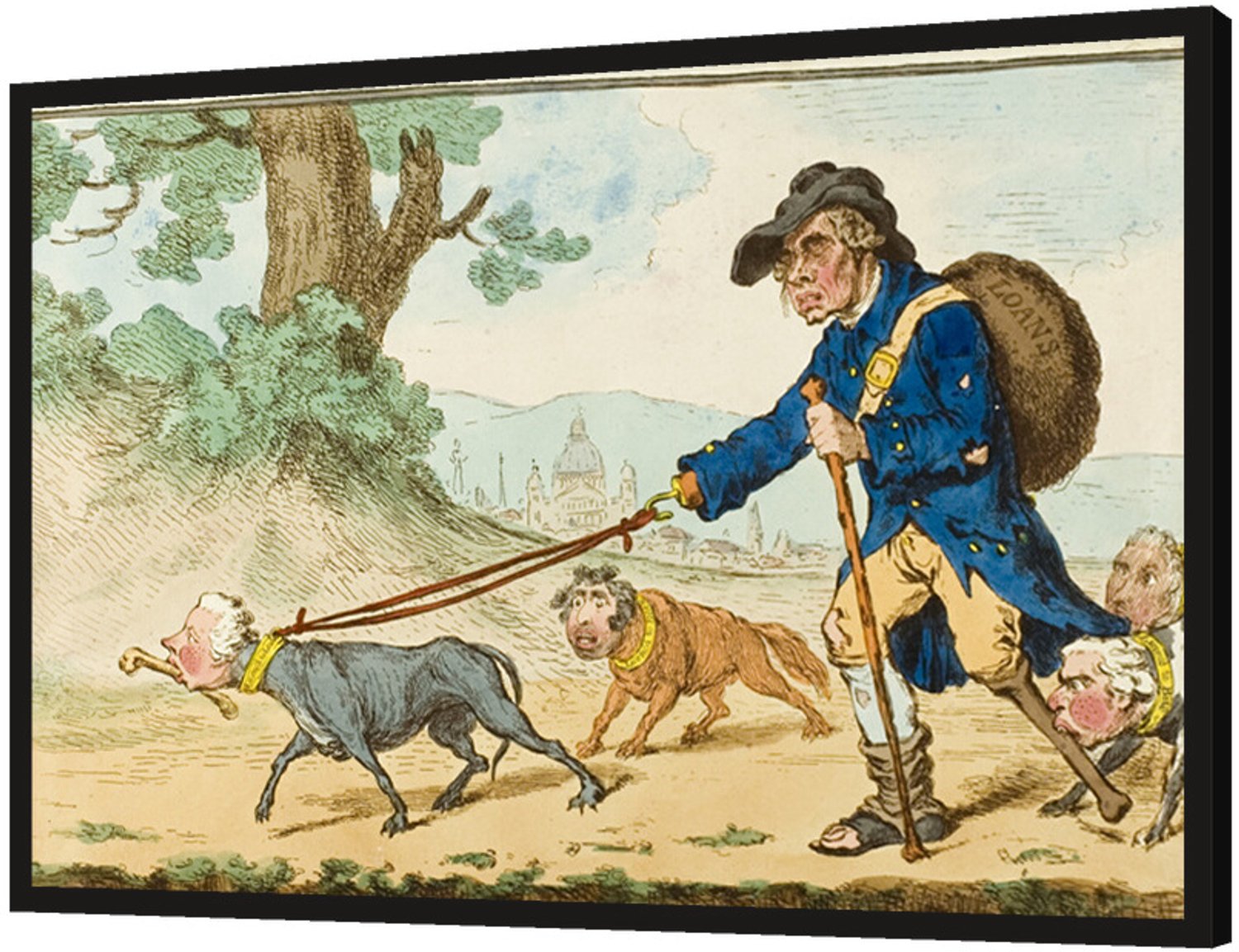 Printen.eu Ingelijste poster - John Bull and His Dog Faithful - 30 x 20 cm Multicolor