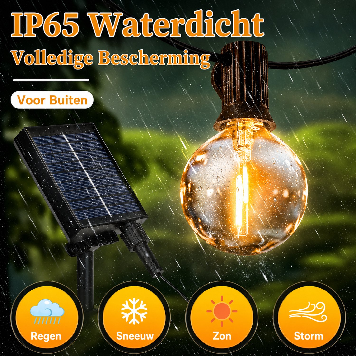 Tredax Solar lichtslinger - LED lichtsnoer - Solar verlichting - Tuinverlichting - Buitenverlichting - Lichtslinger 7 meter - USB C oplaadbaar - Afstandsbediening - Dag en nachtsensor - IP65 waterdicht - Warm wit 3500K - solar lichtsnoer buiten - Tredax
